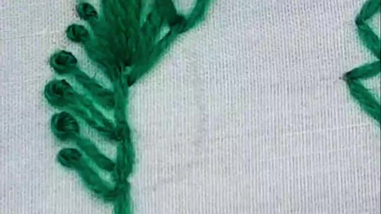 Hand Embroidery Leaf Design | Easy Stitches for Beginners 🍃✨