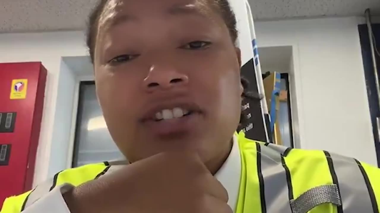 Woman who appears to work for security company Allied Universal posted a TikTok....