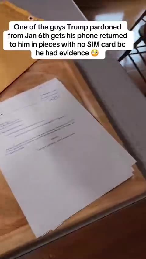 One of the men Trump pardoned from Jan 6th gets his phone returned to him in pieces with no SIM card