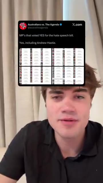 Our ‘based saviour of the Australian right’ just voted YES to the hate speech bill