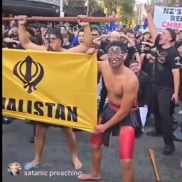 New Zealand: Christian Maoris Trash Sikh Khalistan Flag