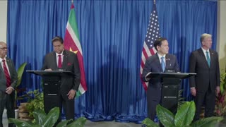 Secretary of State Marco Rubio and Guyanese President Irfaan Ali at a Joint Press Availability