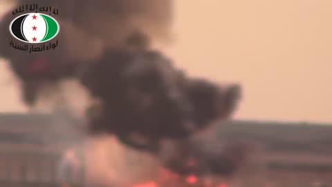 Syrian War Zimrin Daraa TOW ATGM vs T-55MV hit (FSA) 2014.10.05
