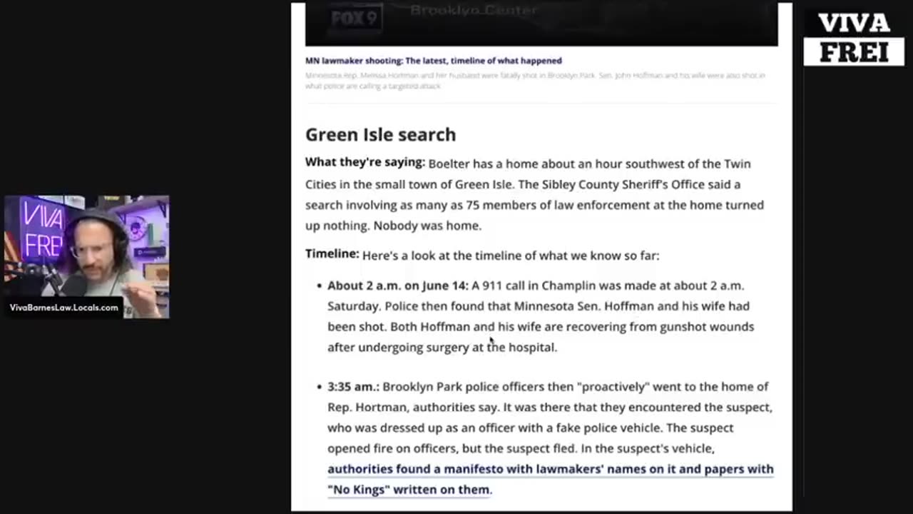 THE LATEST! MN Dem Lawmaker KILLED After Lone Vote w/ Republicans! Suspect Vance Boelter AT LARGE!