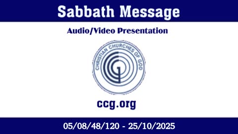 Sabbath Message (Audio) for 05/08/48/120 - 25/10/2025