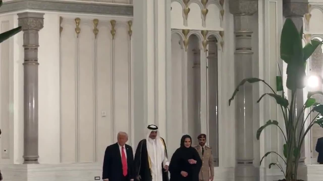 "Nice house!" President Donald J. Trump says as he tours Al Wajba Palace, home of the Emir of Qatar!