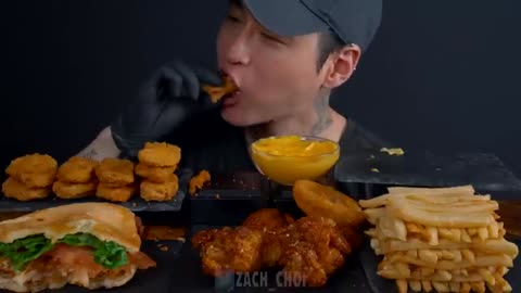 ASMR MUKBANG | Fast Food, Big Mac, Chicken Nuggets, Onion Rings, Chicken Sandwich, Wings, Fries
