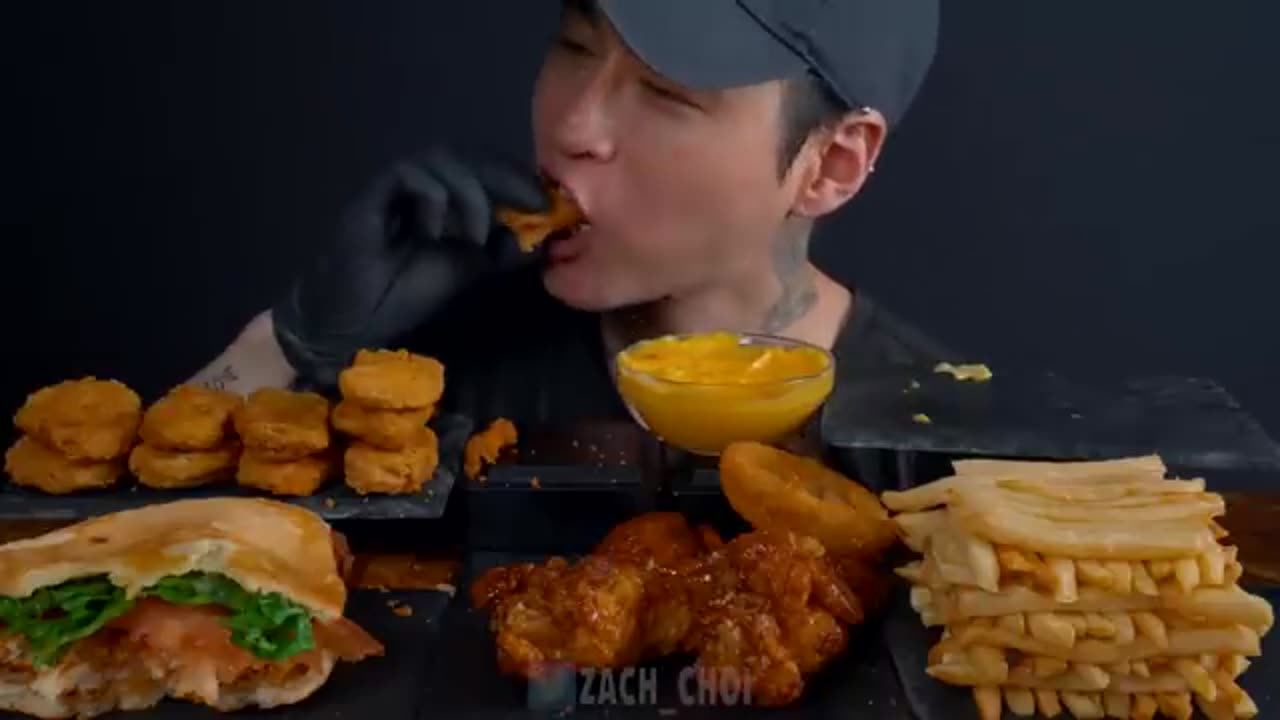 ASMR MUKBANG | Fast Food, Big Mac, Chicken Nuggets, Onion Rings, Chicken Sandwich, Wings, Fries
