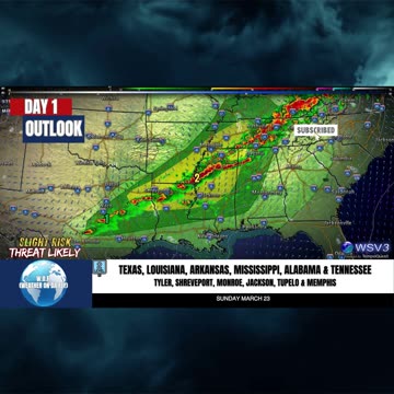 🌩️ Severe Storms Risk: TX & MS Valley Tonight! 3/23/25 #shorts #severeweather