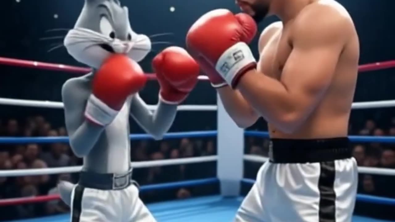 Who do you think will win Bugs Bunny vs. Bad Bunny. #badbunny #bugsbunny #fight
