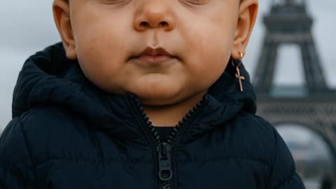 Baby on the Eiffel Tower Questions Utopia and Reality