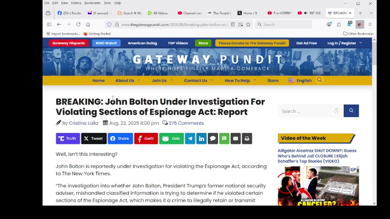 John Bolton Under Investigation For Violating Sections of Espionage Act: Report