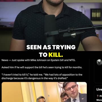 Mike Johnson DENIES Killing Epstein Bill