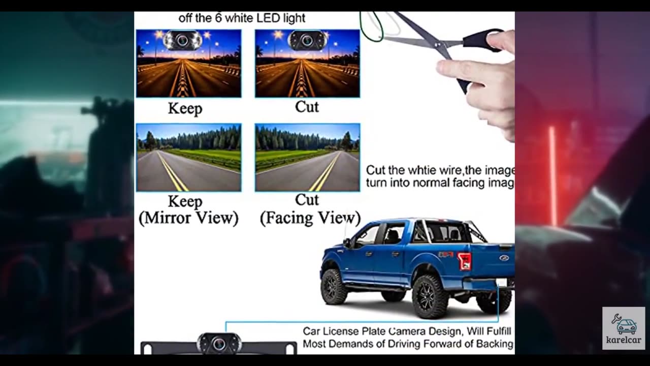 Backup Camera Easy Setup Plug-Play: HD 1080P No-Delay Waterproof - Clear Night V