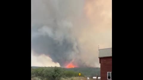 Intense Fire Tornado, Firenado, at the Deer Creek Fire in California July 12, 2025
