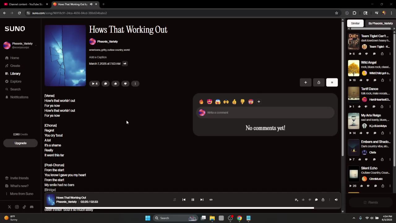 How's That Working Out? ~ Music