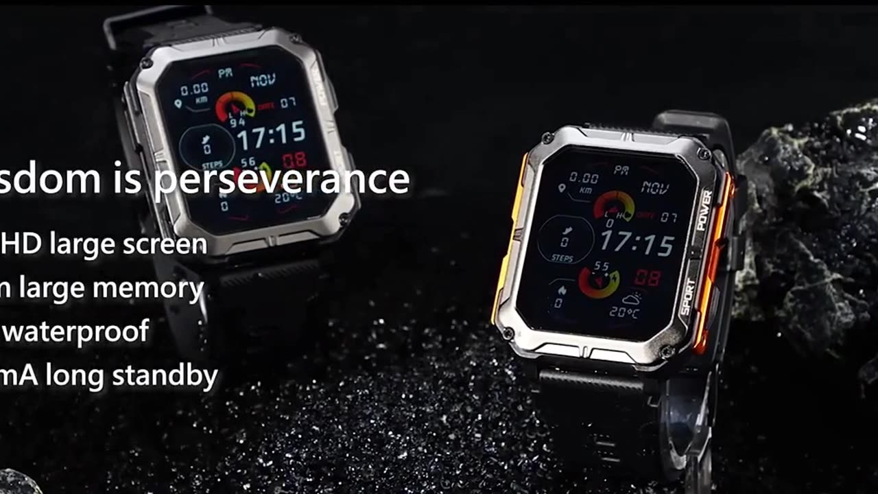 Smart Watch Blood Pressure Oxygen Heart Rate Measurement Fitness Watch 5 ATM Healthcare Waterproof