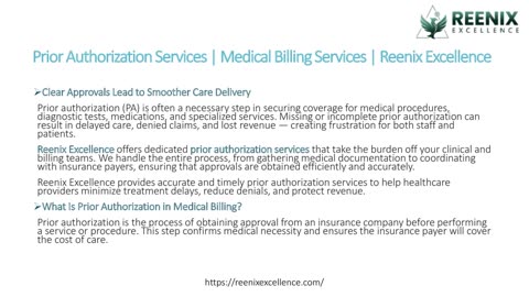 Prior Authorization Services | Medical Billing Services | Reenix Excellence