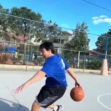 A highly talented young person narrating the evolution of basketball over the years.