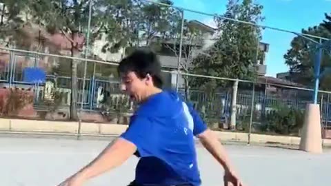 A highly talented young person narrating the evolution of basketball over the years.