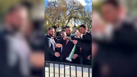 Syria's Sharaa appears outside the White House after meeting with Trump