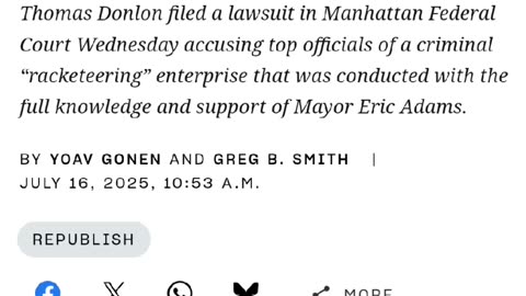 Ex-NYPD Commissioner: "Mayor Adams runs NYPD as a criminal enterprise"