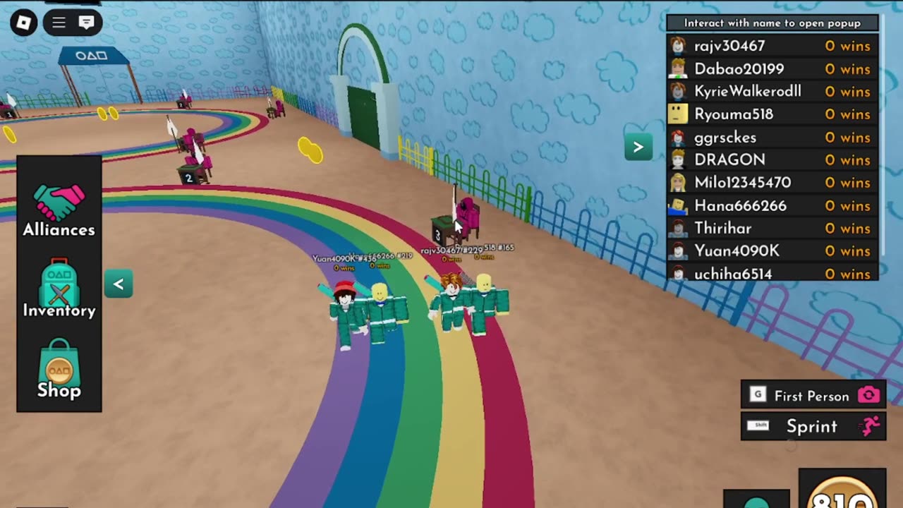 Lappy gamer , squid game , red or green light , six legs , mingle