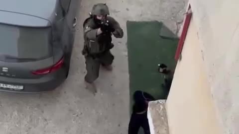 “The moment Israeli occupation forces detained Mohammed Abu Kuwaik after storming his home in Al-Amari refugee camp, Ramallah, in the occupied West Bank.”