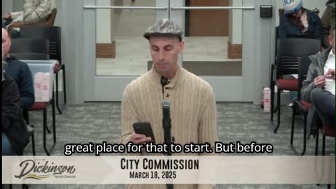 Ryan Messano speaking about jews at the City of Dickinson City Commission Meeting