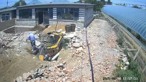 Mini digger groundworks goes wrong