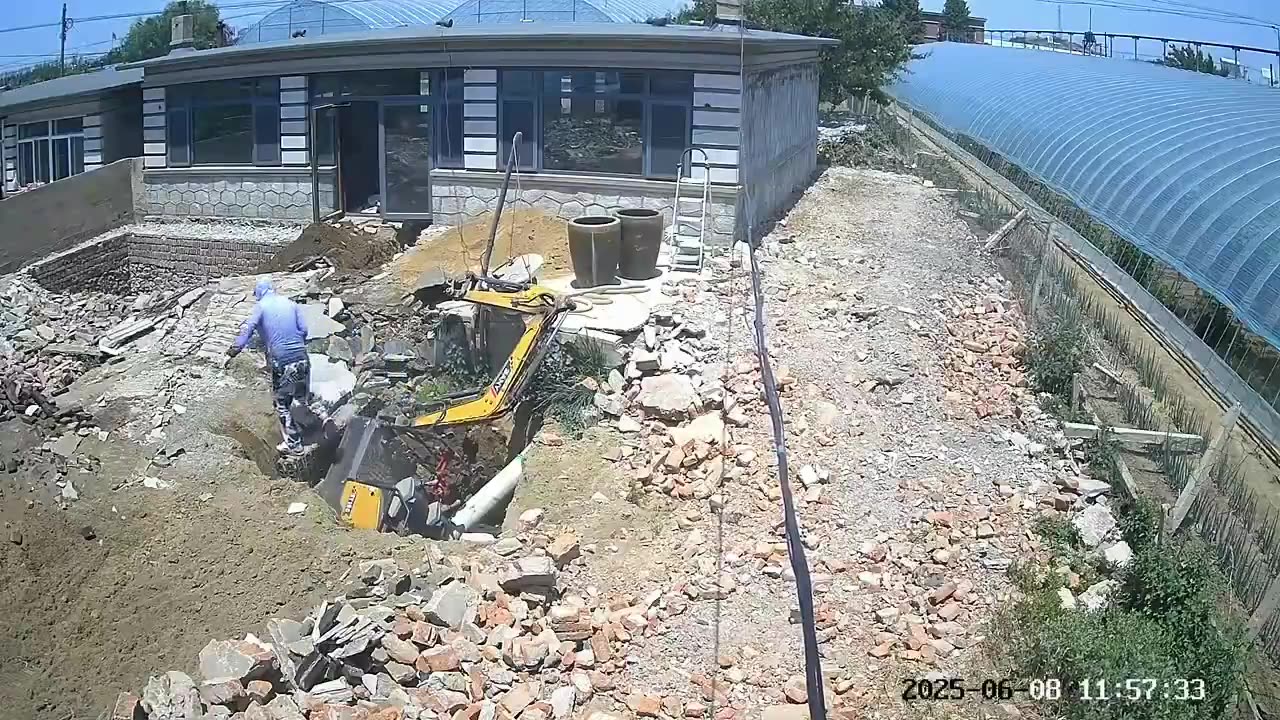 Mini digger groundworks goes wrong