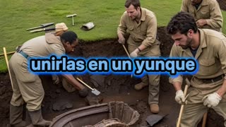Arqueólogos encuentran un enorme artefacto metalizado.