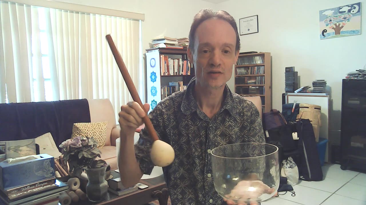 Playing Crystal Singing Bowls Tutorial, Demo With Multiple Strikers, Mallets - Healer Jedi Shaman