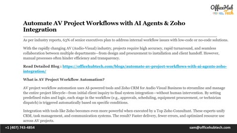 Automate AV Project Workflows with AI Agents & Zoho Integration