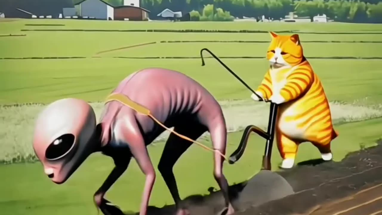 Cat Farming Vs Aliens Funny #shorts #funnyshorts
