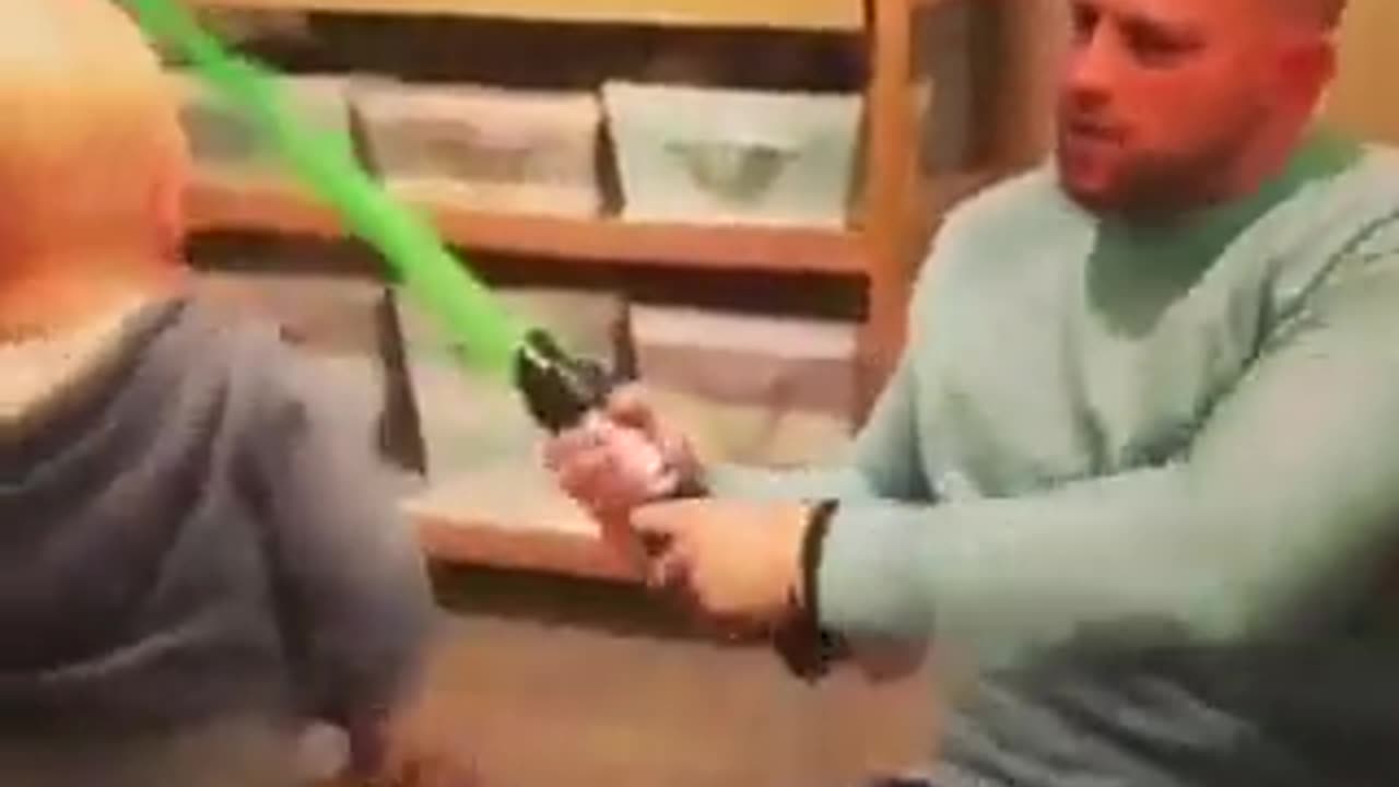 The son and father took their lightsaber battle very seriously | funny video | crazy clips
