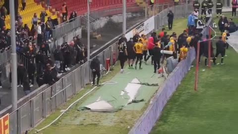 Crazy scenes in Benevento vs Spal (angry fans)