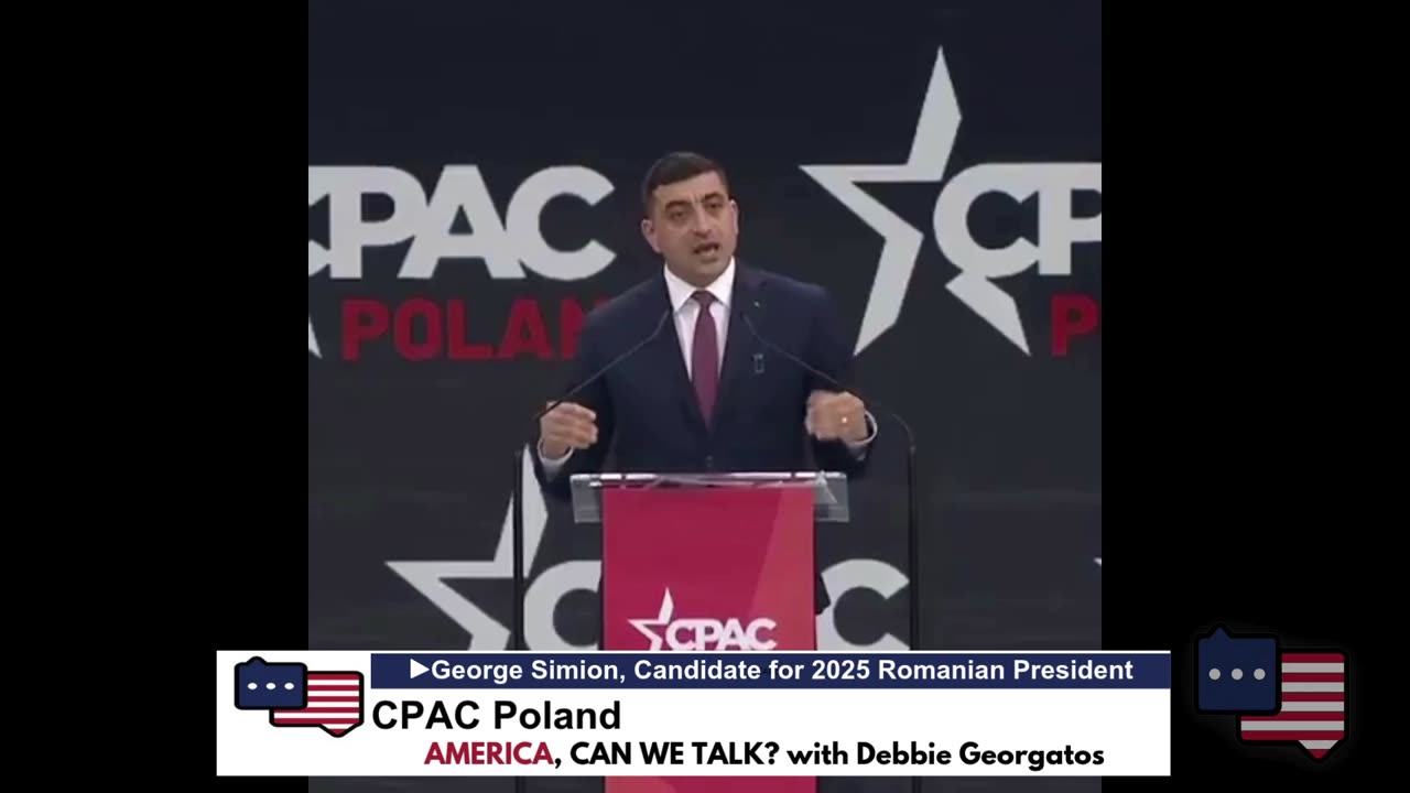 MEGA-George Simion-CPAC Poland Speech (Quick Clip)