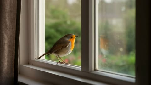 ROBIN ON MY WINDOW SILL