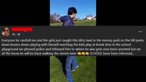Today in Liverpool, migrant caught masturbating outside a primary school!
