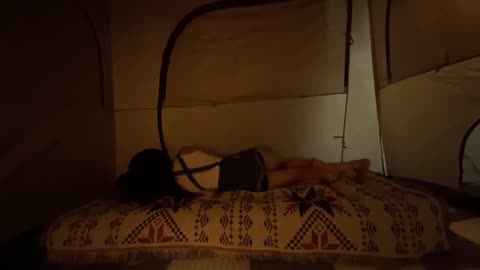 Beautiful girls solo camping in the the nature in small tent Part#1