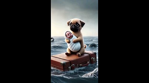 A Lovely baby met a plane crash_poor pug resque him #story #cute #cuteanimals