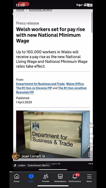 Government news 01/04/2025 minimum wage going up from £11.44 to £12.21?