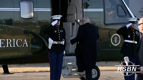 WATCH: President Trump and Elon Musk disembark from AF1 at MMU and take off on Marine One- 3/21/25