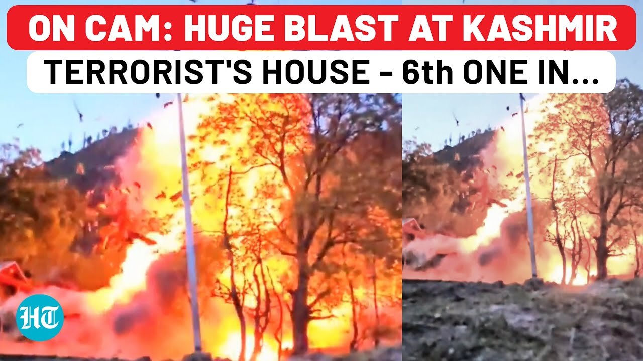 On Cam: Huge Blast At J&K Terrorist's House; 6 Destroyed In Just…| Huge Raids In Srinagar| Pahalgam