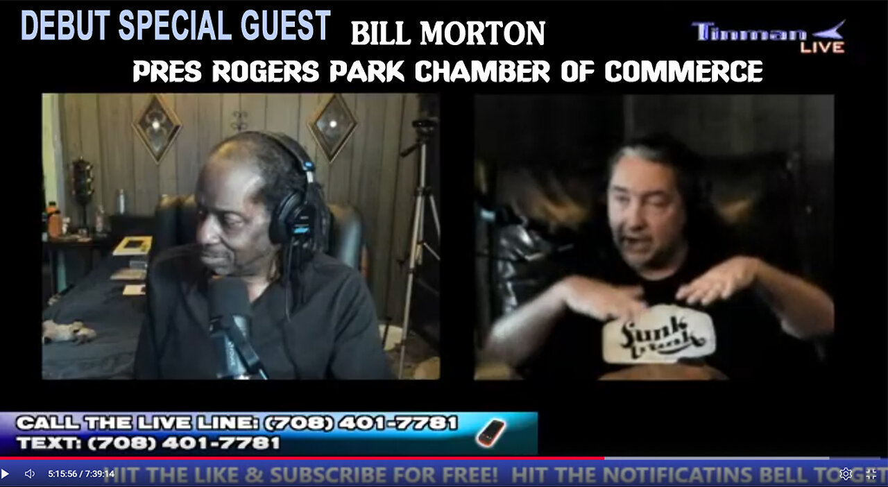 A clip with Bill Morton from Rogers Park Chamber of Commerce during TinmanLIVE's DEBUT Broadcast!