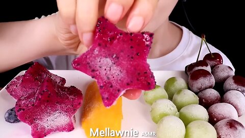 ASMR FROZEN GRAPE, MANGO, CHERRY, PINEAPPLE, DRAGON FRUITS, BERRY 얼린과일 EATING SOUNDS MUKBANG 먹방