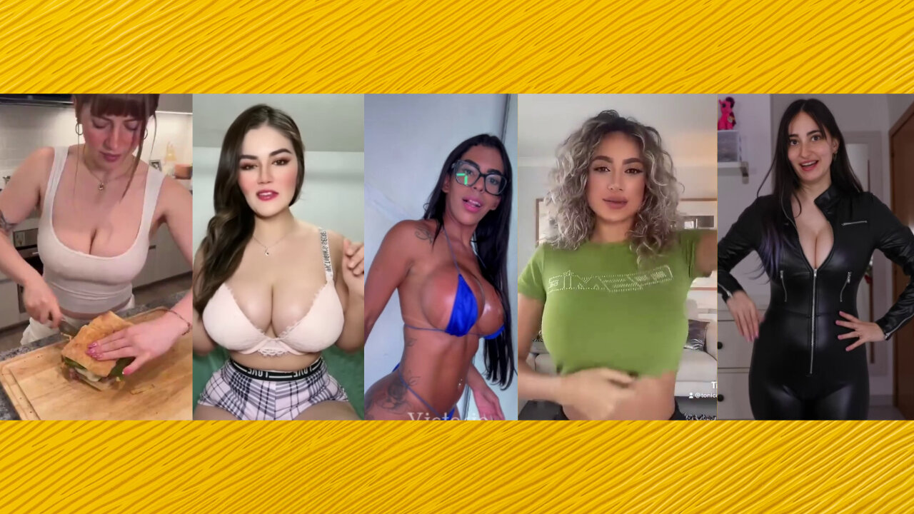 Huge Boobs / No Bra / Hard Nipples 51 - Big bank tiktok challenge ❤️‍ClipchampGirls 2025