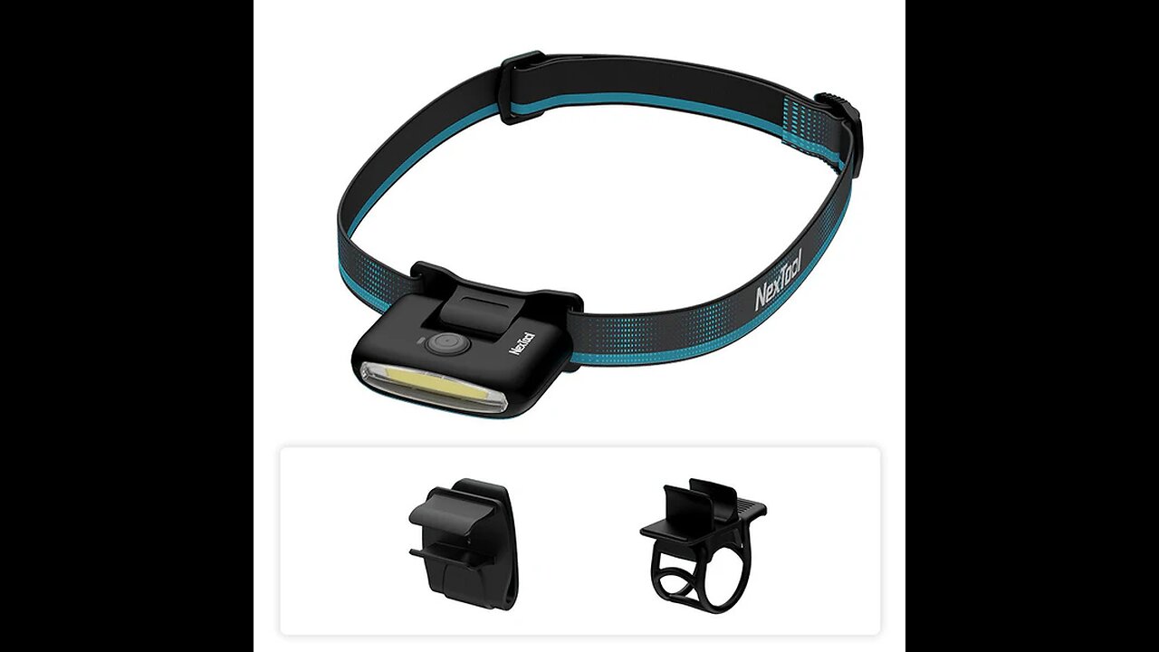 Rechargeable Adjustable Headlamps for Runners, with Head Band, Hat Clip & Bike Clip