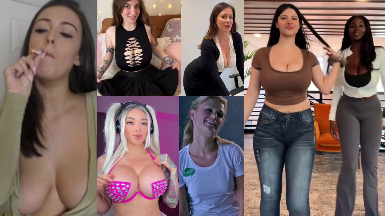Huge Boobs / No Bra / Hard Nipples 40 - Big bank tiktok challenge ❤️ClipchampGirls 2025